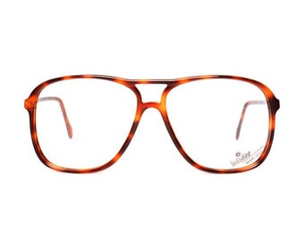vintage aviator glasses - dark brown tortoise vintage eyeglasses aviator frames - 1980s - amber brown eye glasses