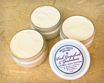 NEW Organic All Natural Body Butter— Available in 2 essential oil blends • natural skin care for very dry skin, Woman, Wife Girlfriend gift
