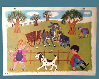 Vintage school poster - Fernand Nathan