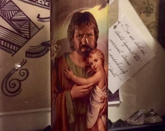 St Chuck Norris Prayer Candle