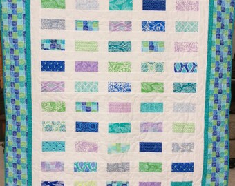 Lap quilt, throw quilt, baby quilt, Kate Spain quilt, Moda quilt