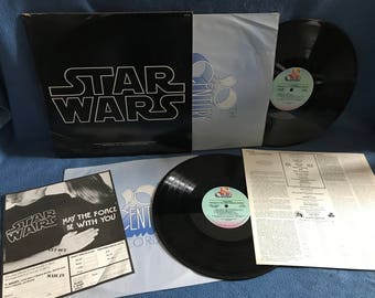 RARE, Vintage, "Star Wars" John Williams, Original Film Score, Movie Soundtrack, Vinyl 2 LP Set, Record Album, Imperial March, A New Hope