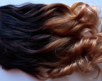 16 Inch Ombre Red Auburn To Gold Blonde Clip Fade Clip In 100