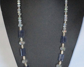 Chunky blue and silver necklace