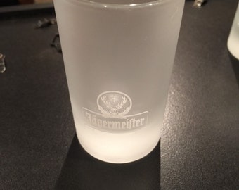 Frosted jägermeister shot glass