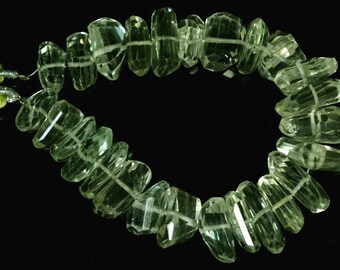 6.5 Inches Natural Green Amethyst Nuggets Beads 9x11mm to 16x17mm Natural Shape Faceted Gemstone Beads Amethyst Briolette Semi Precious N342
