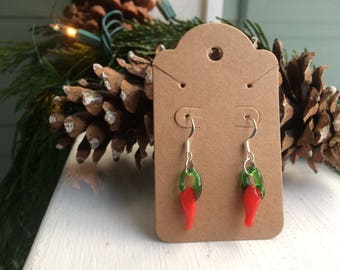 Glass Chili Pepper Earrings