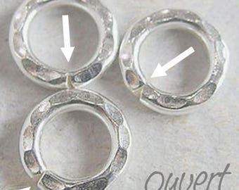 Hammered Silver 925 10 mm jump ring
