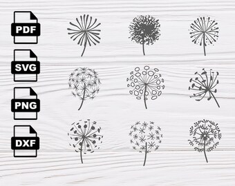 Dandelion SVG VECTOR, Clipart Svg Files, printing design, png, pdf, Cricut files DXF, Insta Download