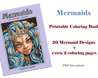 Mermaids Coloring Book PDF Instant Download Printable Files