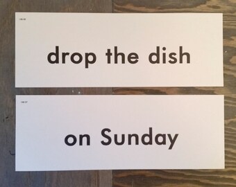 Vintage Word Phrase Flash Cards, Educational Aid