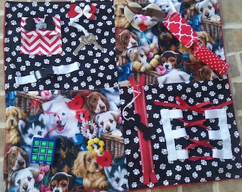 Fidget Blanket, Activity Blanket, Alzheimers, Dementia, Autism, Special Needs, ADHD, ADD, Therapy, Brain Trauma, Busy Hands, Restless Hands