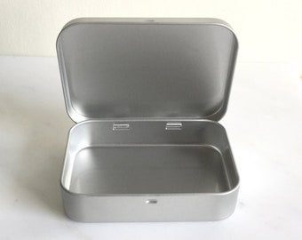 Playing Card Box, Poker Card Box, Rectangular Metal Tins, Blank Hinged Tins, Color Silver 150ml Tin Box, Organising Box