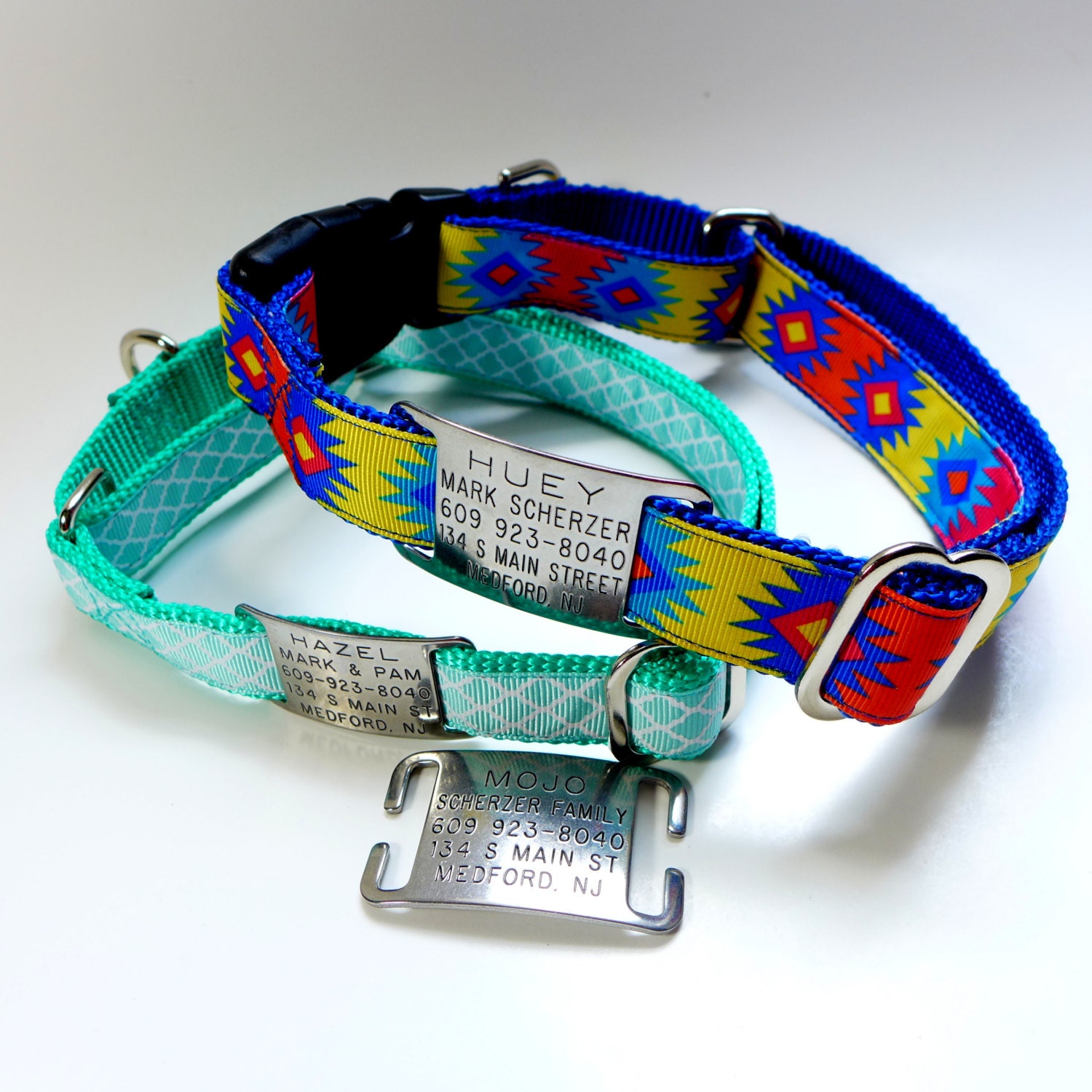 Dog ID Tag for Martingale Collar or Harness or Any Style