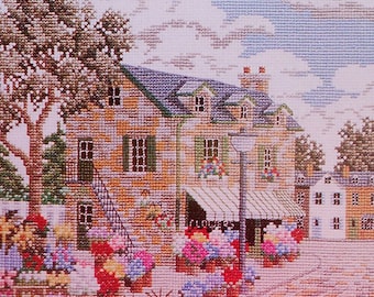 Cross Stitch Pattern | Julia Lucas NEW ENGLAND Flower Shop Picture - Counted Cross Stitch Pattern Chart - fam