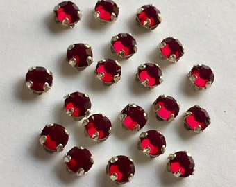 Vintage Rose Montee - Dark Red 4.5mm