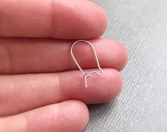 Silver Kidney Earwires, Small Earwires, Sterling Silver Earrings, Earwire Hooks, EWRS070