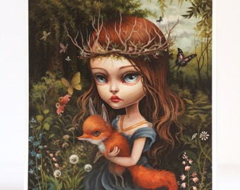 The Entomologists Daughter -Signed 11x14 pop surrealism Fine Art Print by Mab Graves -unframed