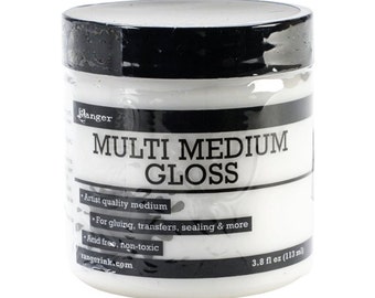 Ranger Multi Medium Gloss 3.8 fl oz. Artist Quality Gel Medium - Use to transfer images, finish coat paper and canvas or as an adhesive.