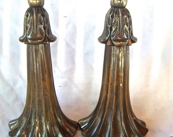 Vintage Antique Chalk Ware Gilded Lily Bookends Vintage Home and Living Vintage Book Shelf Decor Vintage Decor Vintage Book Shelf Display