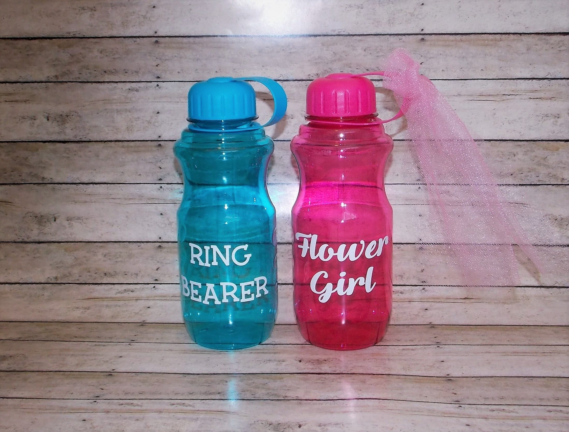 Ring Bear Or Flower Girl Water Bottles Bride Wedding Water