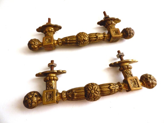 Set Of 2 Antique Brass Cabinet Pulls, Piano Handles, Antique Door Set of 2 Antique Brass Cabinet Pulls, Piano handles, Antique Door Knobs, Copper Door Handles, Hardware, Drawer Handles. #64CG2A2KE from HooksAndHardware on ... - Set Of 2 Antique Brass Cabinet Pulls, Piano Handles, Antique Door