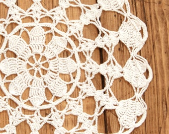 White Crochet Doily Vintage lacy doily