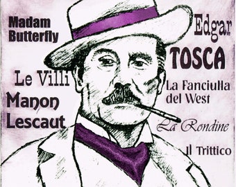 Giacomo PUCCINI - a portrait art print of the great Italian opera composer