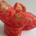 Red Ribbon with Gold Glitter Wired 2 1/2" inch wide Holiday Ribbon Wreath Ribbon Gift Wrap Gift Basket Bow Center Piece Home Decor LC043