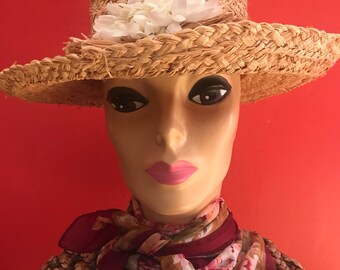 1980's Vintage "Sunny Opportunity" Straw Beach/Sun/ Garden Hat