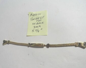 Vintage 1950s Nanasi Ladys Watch Band Gold Filled 5 3/4 Inches 3mm