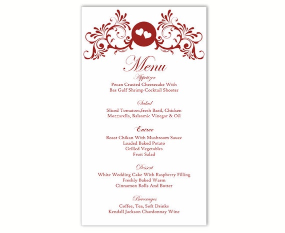 wedding bar menu templates free