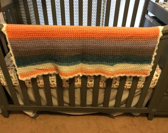 Crocheted Ombre Girls Baby Blanket