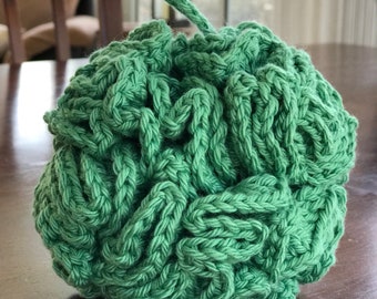 Eco-friendly Hand Crocheted Loofah, Extra Large Cotton Bath Pouf, Spa Gift