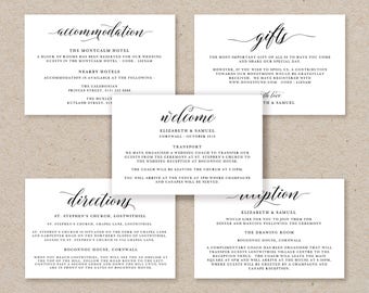 accommodation cards etsy wedding accommodation card template