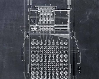 Patent Print of an Adding Machine - Patent Art Print - Patent Poster - Calculator - Calculating Machine - Accountant Gift