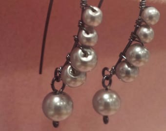 Pearl wrapped earrings