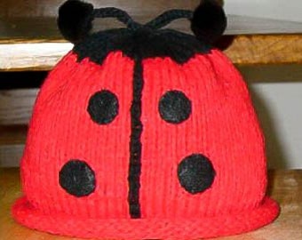 Hand Knitted Ladybug Hat