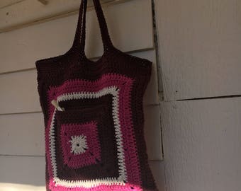 Crochet shopping tote market bag-Batooli Bags