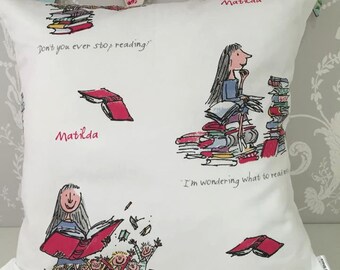 Handmade Matilda cushion Roald Dahl