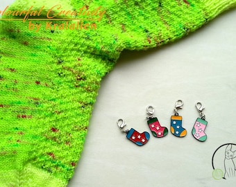 Stitch marker set enamel socks
