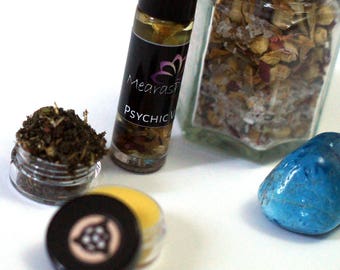 wicca psychic visions ritual kit for divination, witchcraft ritual, witch spell supplies, pagan meditation kit for spirit communication