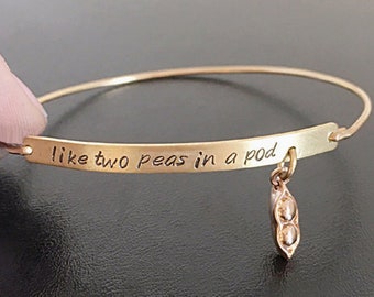 Two Peas in a Pod Jewelry, Best Friend Gift, Two Peas in a Pod Bracelet, Going Away Gift, Birthday Present for Best Friend, Birthday Gift
