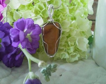 Tiger Eye Wire-wrapped Pendant