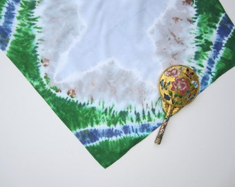 Tie-dyed Mountain Scene Cotton Bandana Square Scarf