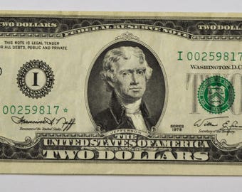 1976 2 Federal Reserve Note Two Dollars STAR I00259817* Fr1935 Minnesota
