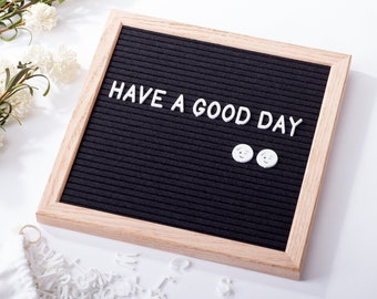 Felt Letter Board | Solid Oak Wood Frame | 340 Changeable Letters Numbers Symbols Emojis