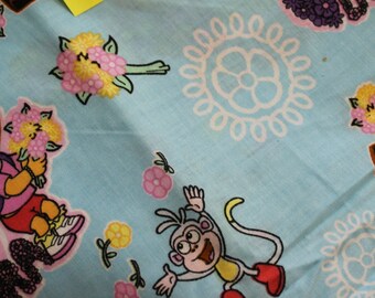 Dora & Boots Beauty in bloom 100% cotton fabric Viacom Int.