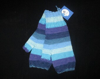 Women's striped fingerless mittens
