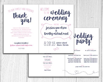 bi fold wedding programs